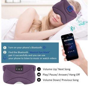 Bluetooth Sleep Mask with 24 White Noise, Sleep Mask with Bluetooth Headphones